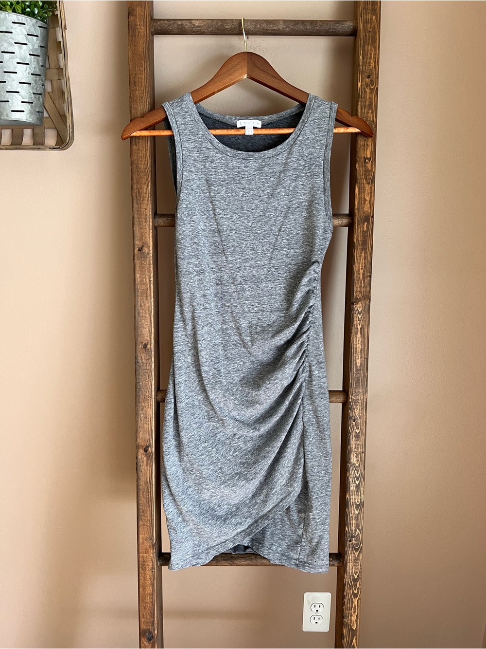 Leith Sleeveless Ruched Gray Tank Dress